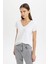 Regular Fit V Yaka Basic Düz Kısa Kollu Tişört K1507AZ24SM 4