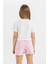Kız Çocuk Relax Fit Bisiklet Yaka Basic Düz Kısa Kollu Tişört C9775A824HS 4
