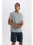DeFactoFit Standart Fit Bisiklet Yaka Sporcu Ağır Kumaş Kısa Kollu Tişört C2829AX24SM 3