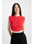 Slim Fit Dar Kesim Bisiklet Yaka Basic Düz Kolsuz Kırmızı Tişört A9420AX24SP 1