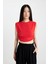 Slim Fit Dar Kesim Bisiklet Yaka Basic Düz Kolsuz Kırmızı Tişört A9420AX24SP 3