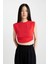 Slim Fit Dar Kesim Bisiklet Yaka Basic Düz Kolsuz Kırmızı Tişört A9420AX24SP 4