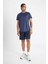 Fit Slim Fit Dar Kesim Bisiklet Yaka Baskılı Sporcu Kısa Kollu Tişört V2887AZ24SP 2