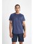Fit Slim Fit Dar Kesim Bisiklet Yaka Baskılı Sporcu Kısa Kollu Tişört V2887AZ24SP 3