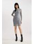 Bodycon Vücudu Saran Basic Düz Bisiklet Yaka Tül Uzun Kollu Mini Elbise B9699AX23WN 1