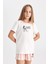 Kız Çocuk Disney Mickey & Minnie Pijama Takımı Kısa Kollu Üst Şort D2070A824SM 3