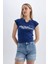 Boyfriend Yüksek Bel Katlamalı Paça Jean Şort C2469AX24SM 4