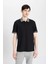 New Regular Fit Waffle Kısa Kollu Basic Düz Polo Tişört B4508AX24SP 3