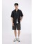 Regular Fit Düz Paça Gabardin Bermuda Şort C5397AX24SM 2