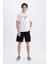 Relax Fit Düz Paça Gabardin Kargo Bermuda Şort C5400AX24SM 1