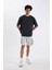 Relax Fit Düz Paça Gabardin Kargo Bermuda Şort C5400AX24SM 2