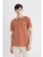 New Regular Fit Waffle Kısa Kollu Basic Düz Polo Tişört B4508AX24SP 3