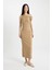 Bodycon Vücudu Saran Tek Omuzlu Fitilli Kaşkorse Kısa Kollu Midi Elbise D1448AX24SM 2