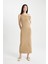 Bodycon Vücudu Saran Tek Omuzlu Fitilli Kaşkorse Kısa Kollu Midi Elbise D1448AX24SM 3