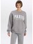 Oversize Fit Bisiklet Yaka Kalın Sweatshirt B1883AX23AU 1