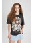 Loose Fit Bisiklet Yaka Baskılı Kısa Kollu Tişört C5957AX24SM 1