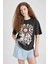 Loose Fit Bisiklet Yaka Baskılı Kısa Kollu Tişört C5957AX24SM 4