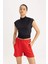 Fit Crop Dik Yaka Sporcu Kısa Kollu Ağır Kumaş Tişört B8966AX24SM 3