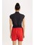 Fit Crop Dik Yaka Sporcu Kısa Kollu Ağır Kumaş Tişört B8966AX24SM 5
