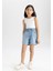 Kız Çocuk Paperbag Jean Şort B8113A824SM 3