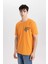 %100 Pamuk Regular Fit Bisiklet Yaka Sırt Baskılı Kısa Kollu Tişört B9003AX24SM 5