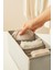 3'lü Bölmeli Gri Çekmece İçi Dolap Çamaşır Düzenleyici Katlanır Saklama Kutusu Organizer Set 4