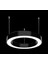 Yuvarlak Lineer Aydınlatma Siyah Kasa Beyaz Işık 50 cm Simit LED Armatür 3