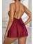 Yeni Nesil Toptancı - YNT Norn Fashion Bordo Dantel Özel Tasarım Bodysuit Gecelik 15523 2