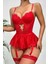 Yeni Nesil Toptancı - YNT Norn Fashion Kırmızı Dantelli Etekli Babydoll Takım 16517 1