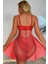 Yeni Nesil Toptancı - YNT Norn Fashion Kırmızı Özel Bölgesi Açık Babydoll Gecelik 15034 3