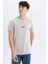 Slim Fit Dar Kesim Bisiklet Yaka Baskılı Kısa Kollu Tişört C5647AX24HS 4