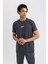 Fit Standart Fit Bisiklet Yaka Baskılı Ağır Kumaş Kısa Kollu Tişört B5117AX24SP 3