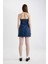 Fashion Fit Straplez Jean Mini Elbise C5658AX24SP 5
