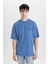 Comfort Regular Fit Rahat Kalıp Bisiklet Yaka Baskılı Kısa Kollu Tişört C2136AX24SM 3