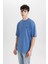Comfort Regular Fit Rahat Kalıp Bisiklet Yaka Baskılı Kısa Kollu Tişört C2136AX24SM 4