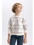 Erkek Çocuk Bisiklet Yaka Desenli Sweatshirt B5391A823WN 3