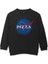 Pizza Nasa Uzay Ajansı Cosmos Astronot Baskılı Çocuk Sweatshirt Siyah Sweat 1