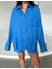 Mavi Summer Keten Oversize Gömlek Şort Takım 1
