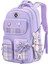Kız Çocuk Ilköğretim Çantası Ultra Hafif Ilkokul / Ortaokul Okul Çantası Lila Ekose Cep 1