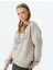 Oversize Fermuarlı Sweatshirt Kapüşonlu Cep Detaylı Baskılı 1