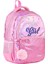 Pembe Super Girl Taçlı Kız Okul Çantası Sırt Çanta 39 x 28 x 14 cm 1