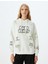 Kapüşonlu Sweatshirt Slogan Baskılı Rahat Kalıp 3