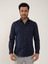 Lacivert Erkek Slim Fit Klasik Yaka Uzun Kol Gömlek 3