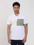 Beyaz Erkek Slim Fit Desenli Polo Yaka T-shirt 3