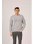 Gri Melanj Erkek Regular Fit Bisiklet Yaka Sweatshirt 1