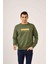 Haki Erkek Regular Fit Bisiklet Yaka Sweatshirt 1