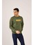 Haki Erkek Regular Fit Bisiklet Yaka Sweatshirt 2