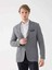 Gri Erkek Slim Fit Desenli Mono Yaka Ceket 1