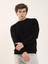Siyah Erkek Regular Fit Bisiklet Yaka Sweatshirt 2