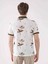 Kahverengi Erkek Slim Fit Çiçek Desenli Casual Polo Yaka T-shirt 5